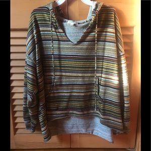 Earthbound Trading Co. Striped Hooded Sweatshirt